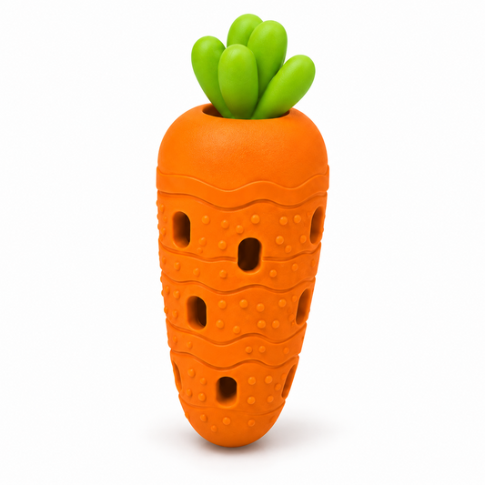 Orange Carrot Silicone Treat-Dispensing Dog Chew Toy