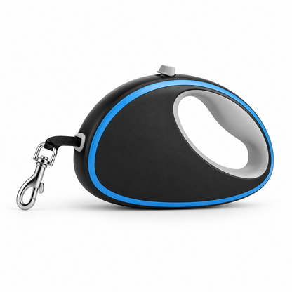 Black 16.4 ft Retractable Dog Leash with Reflective-Edge Tape