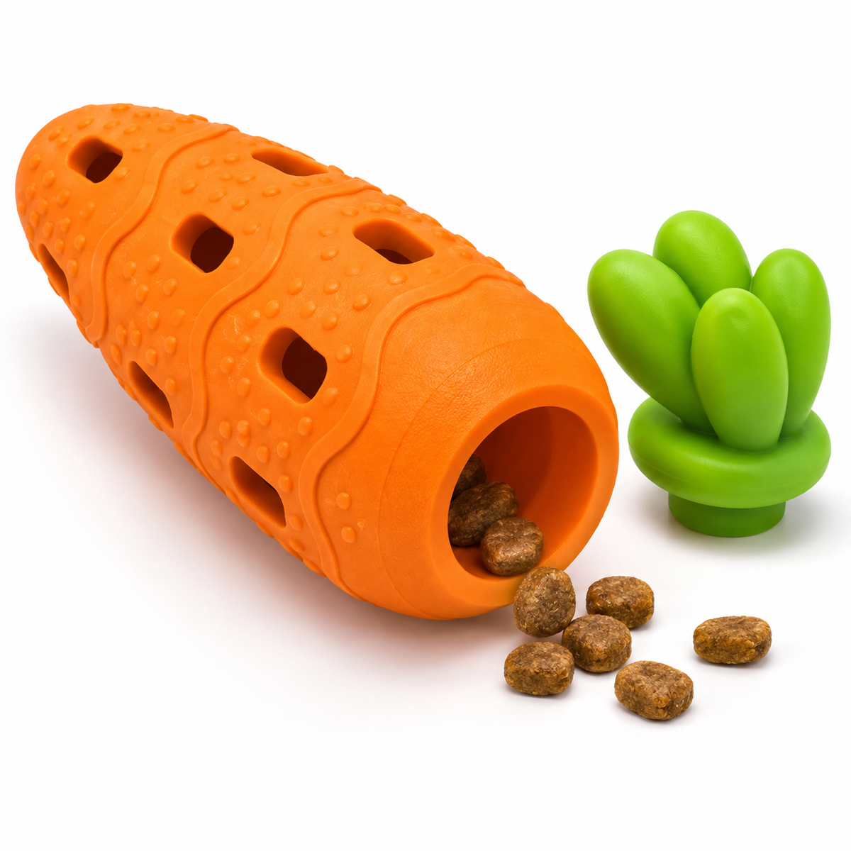 Orange Carrot Silicone Treat-Dispensing Dog Chew Toy
