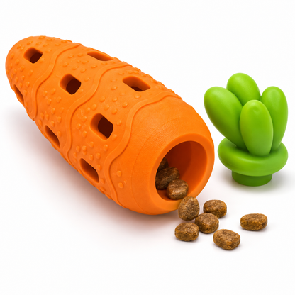 Orange Carrot Silicone Treat-Dispensing Dog Chew Toy